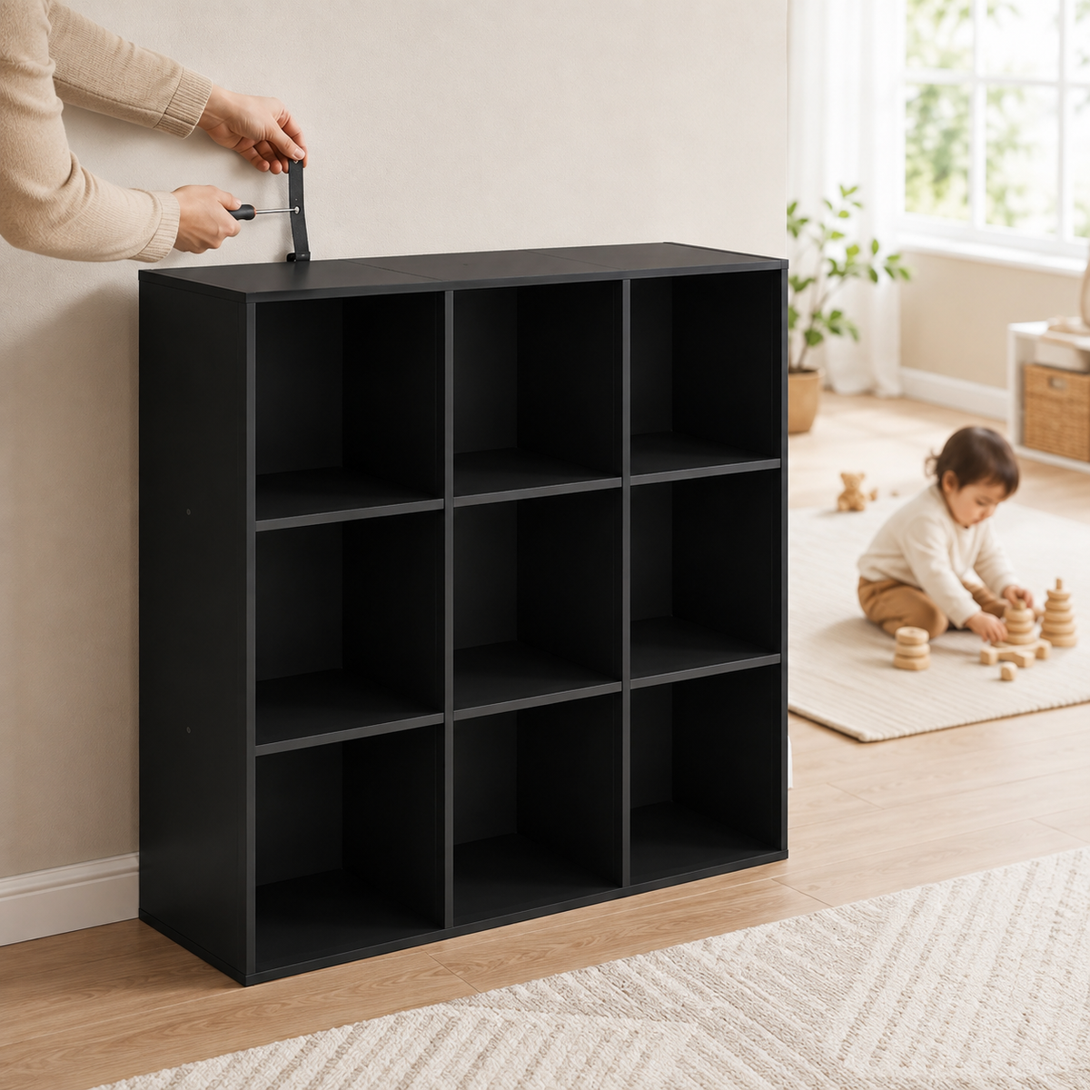 9-Cube Storage Organizer Bookshelf