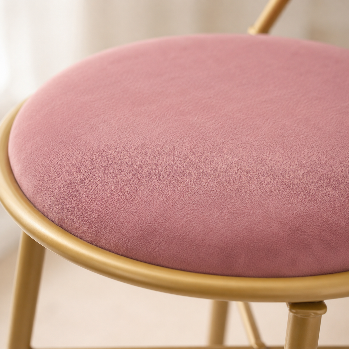 Gold Butterfly-Back Velvet Vanity Chair