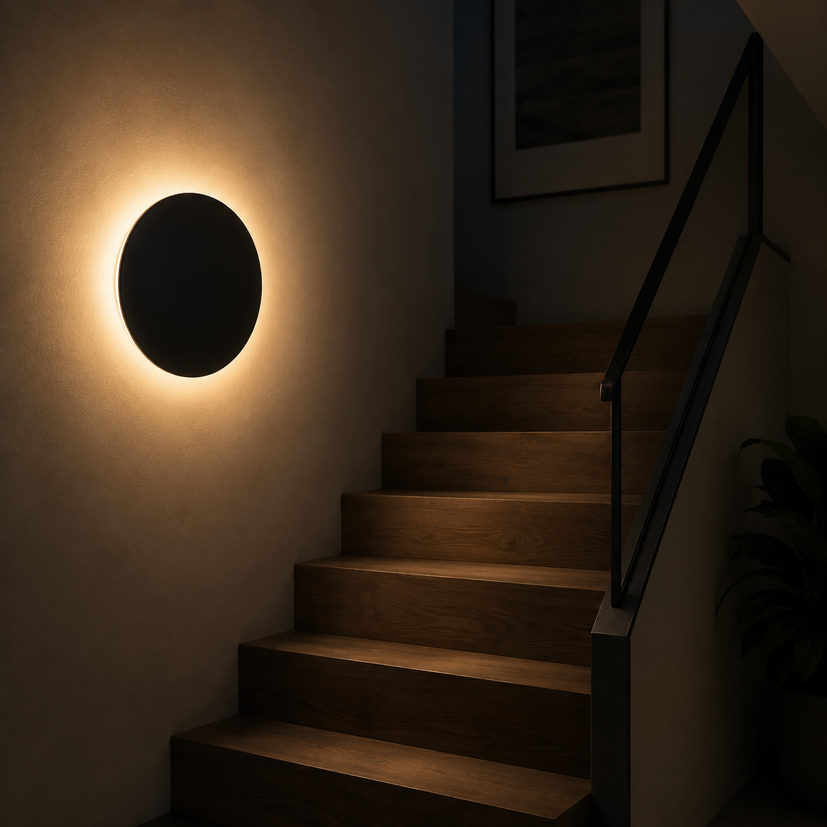 Backlit Halo Disc Touch Wall Sconce