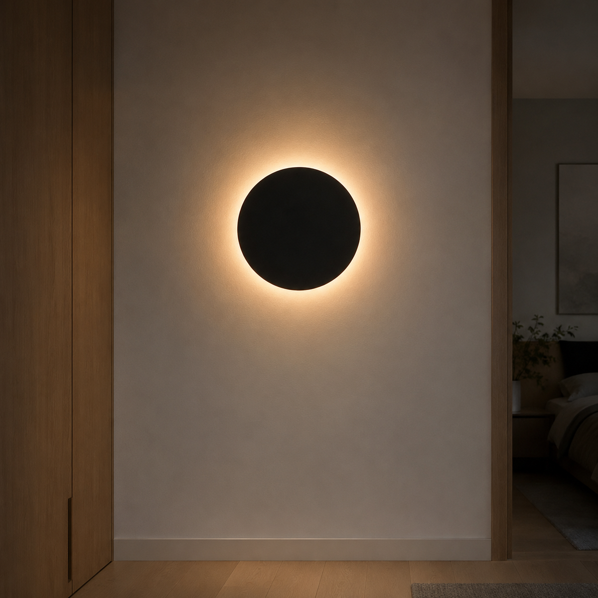 Backlit Halo Disc Touch Wall Sconce
