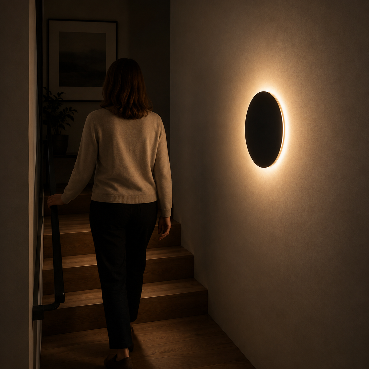 Backlit Halo Disc Touch Wall Sconce