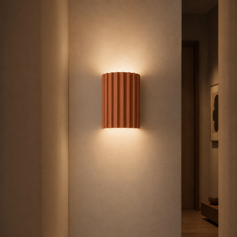 Fluted Resin Up-Down Wall Sconce