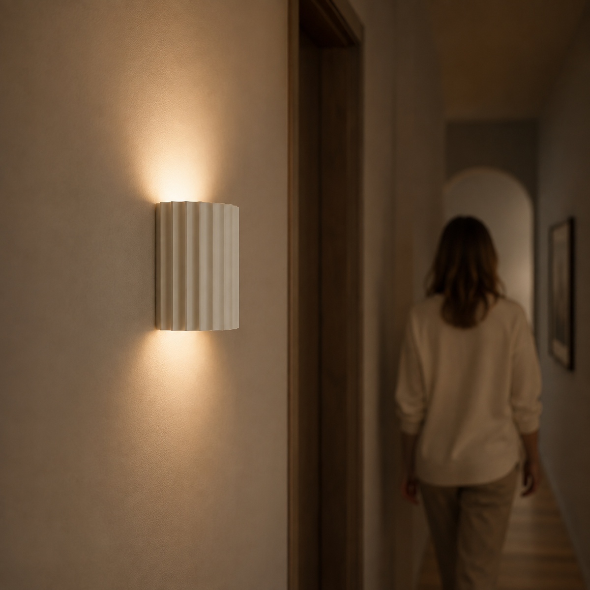 Fluted Resin Up-Down Wall Sconce