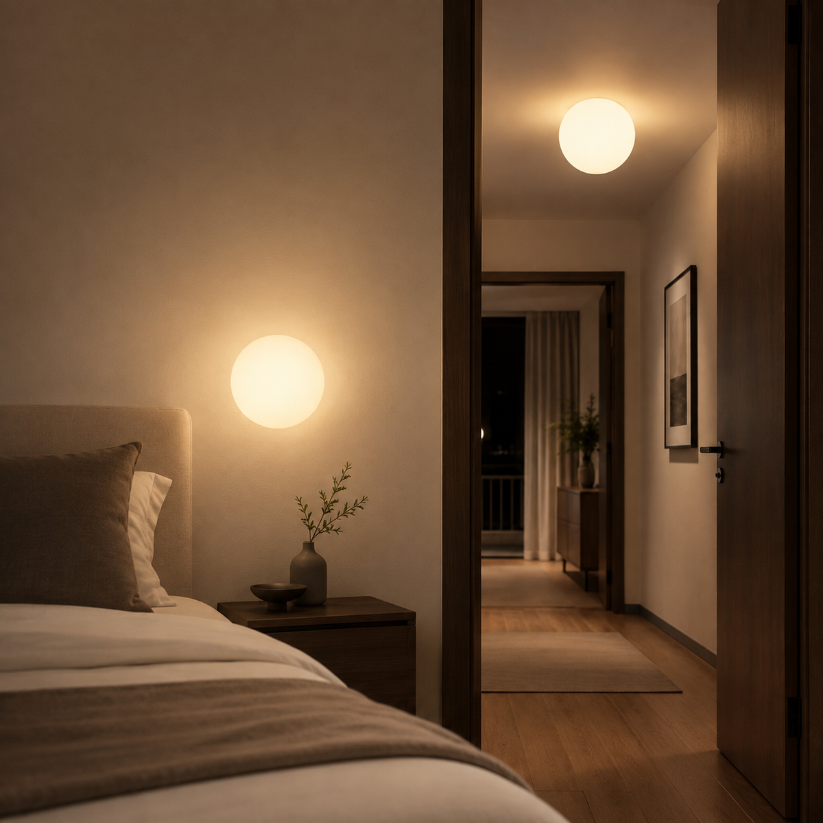 Opal Glass Globe Flush Mount Light