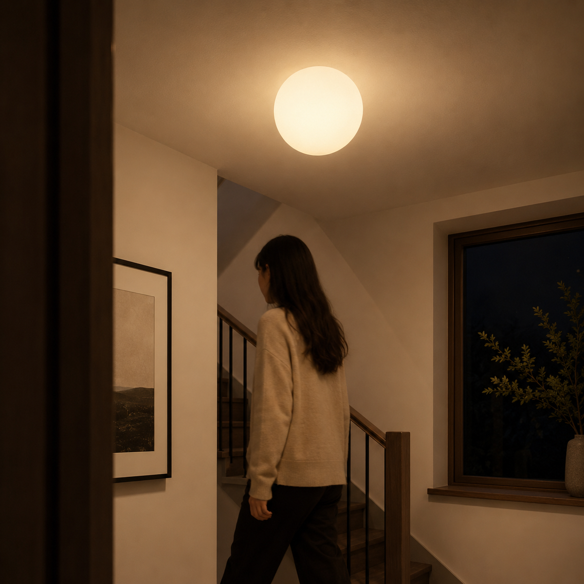 Opal Glass Globe Flush Mount Light