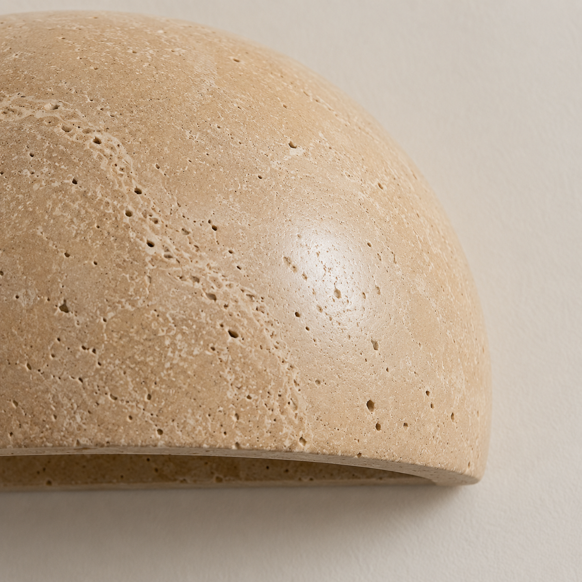 Half-Moon Travertine Wall Sconce