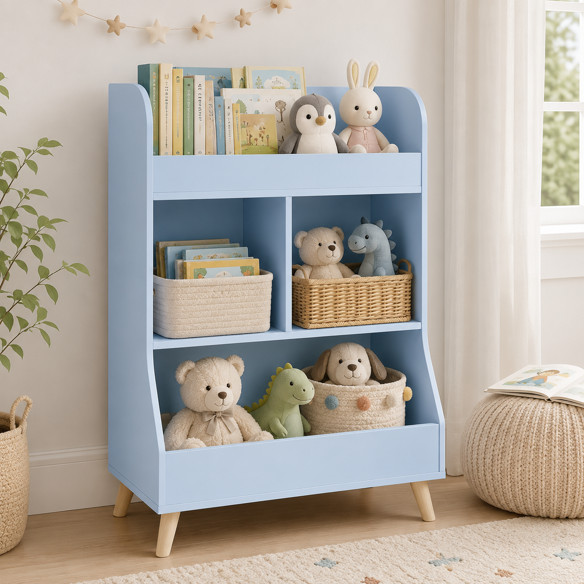 Kids' Bookshelf & Toy Storage Unit