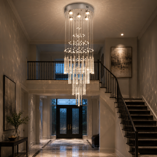 Cascading Crystal Raindrop Chandelier