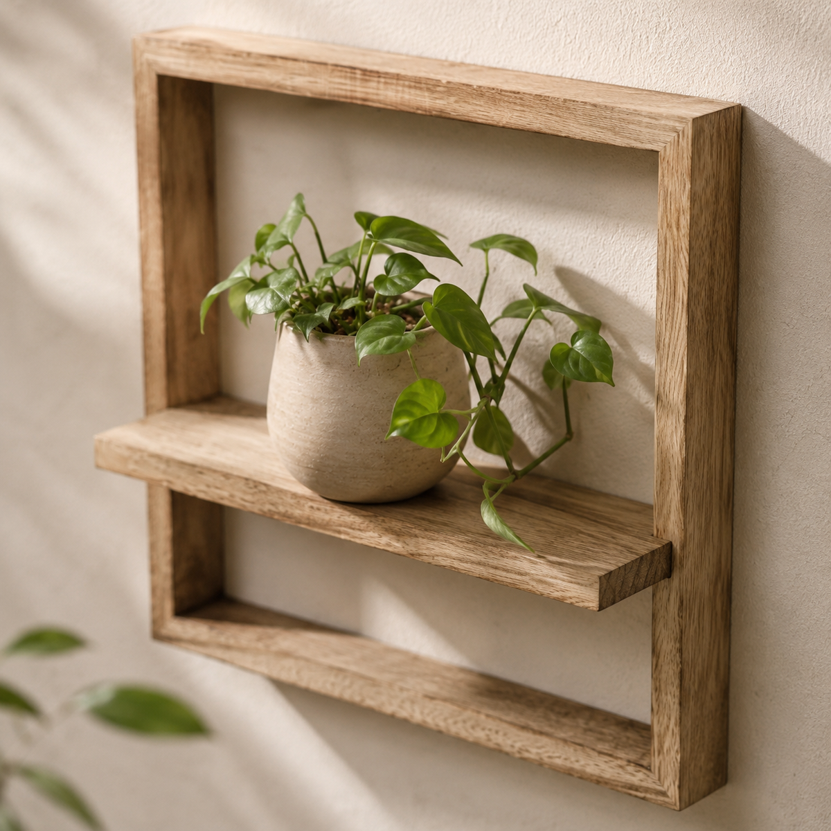Square Wood Box Wall Shelves (Set of 2) — product photo 4