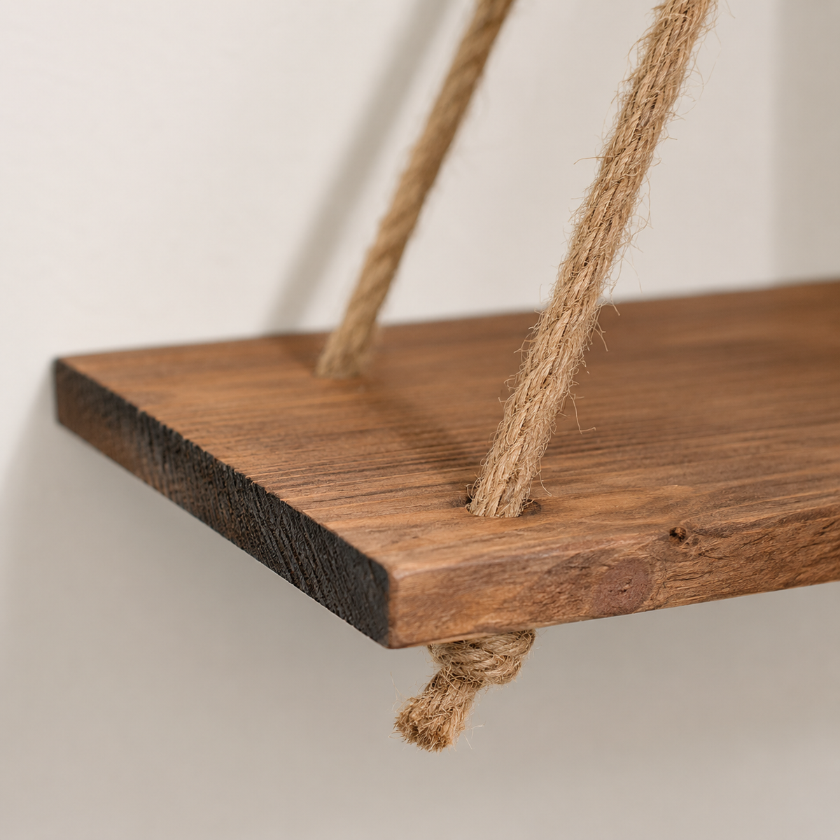 Rope Swing Wood Wall Shelf — product photo 3