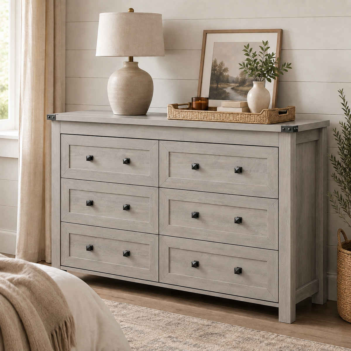 Farmhouse 6-Drawer Double Dresser