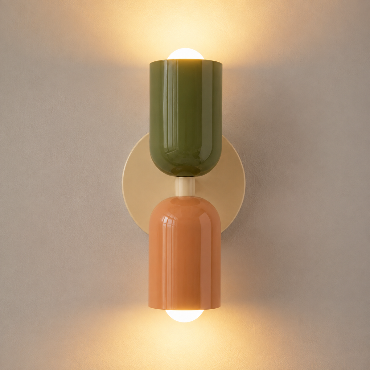 Two-Tone Macaron Dual-Bulb Wall Sconce