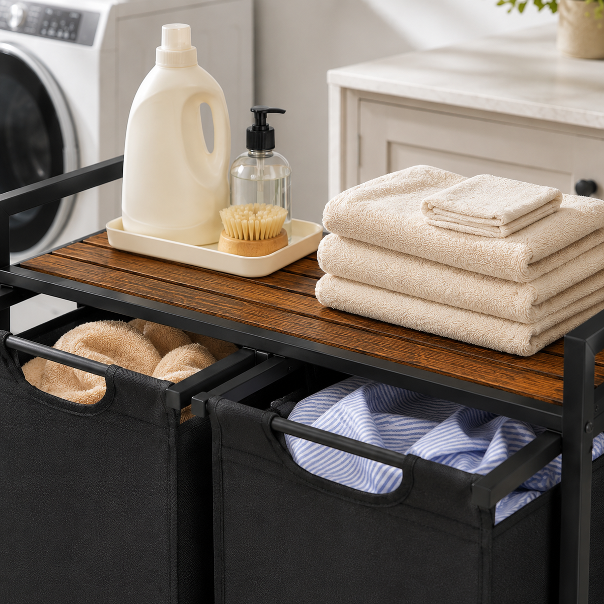 2-Bag Laundry Sorter with Frame