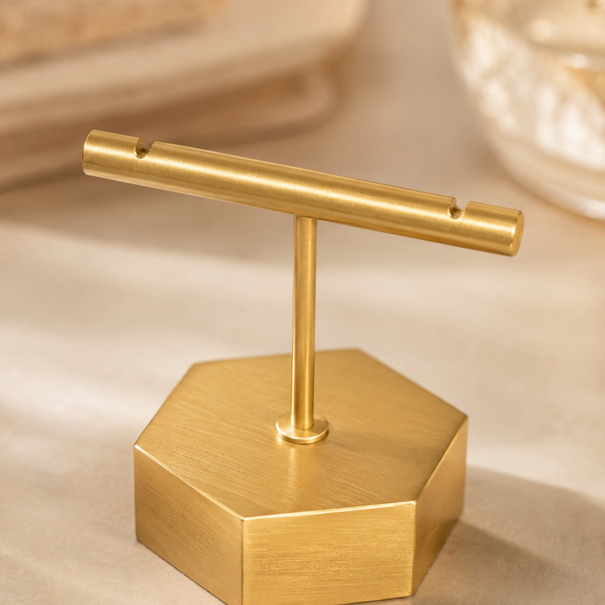 Gold T-Bar Earring Display Stand