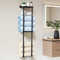 3-Tier Towel Rack with Shelf & Hooks