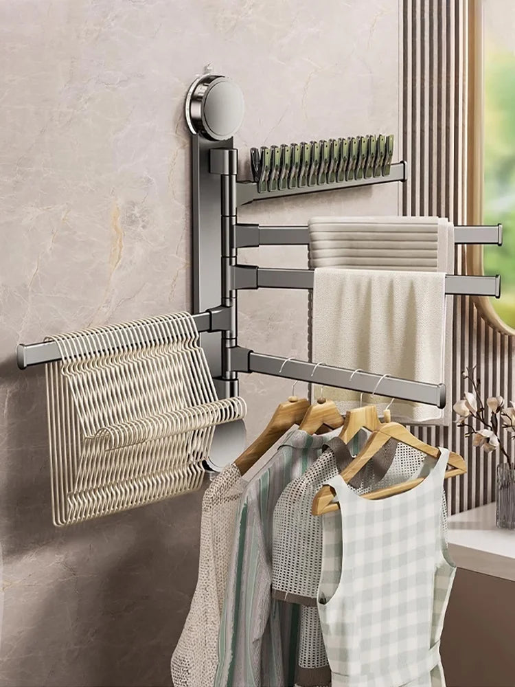 Rotating Suction-Cup Towel Rack
