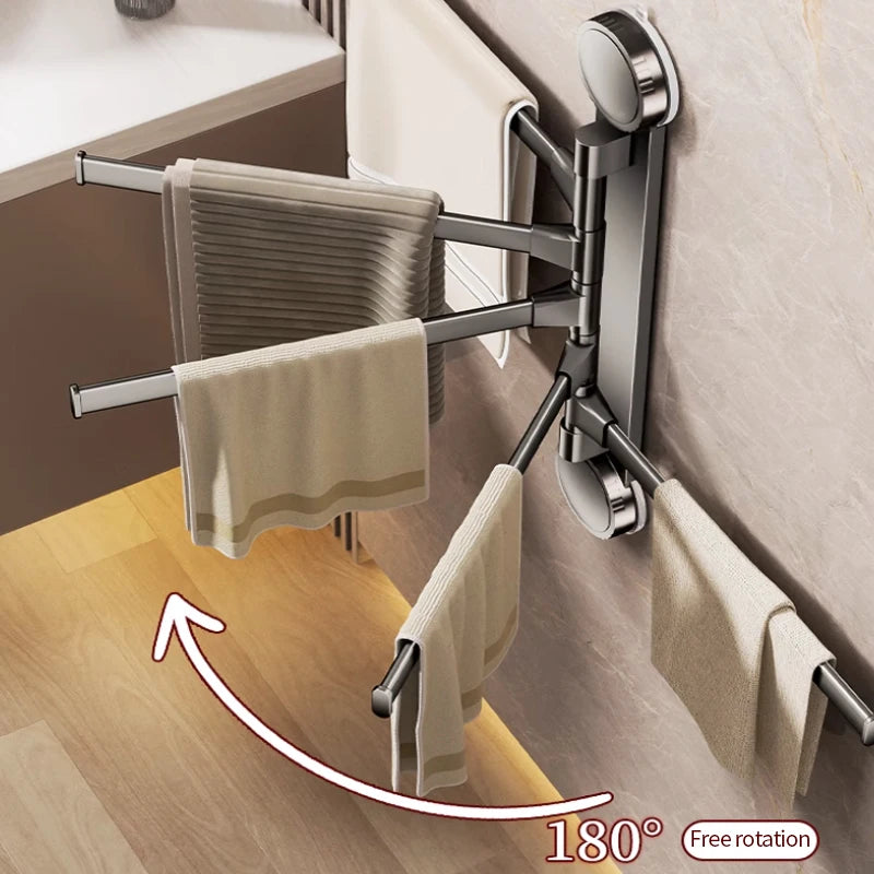 Rotating Suction-Cup Towel Rack