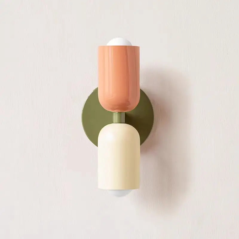 Two-Tone Macaron Dual-Bulb Wall Sconce