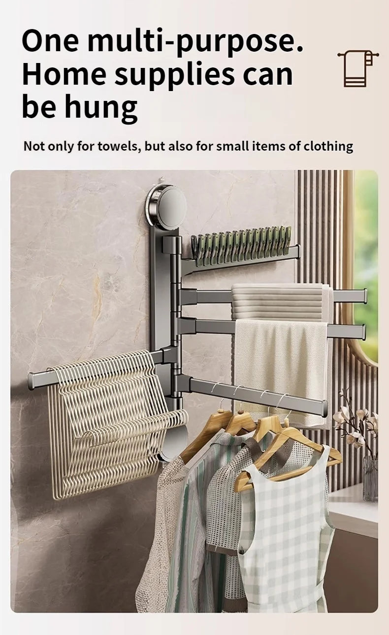 Rotating Suction-Cup Towel Rack