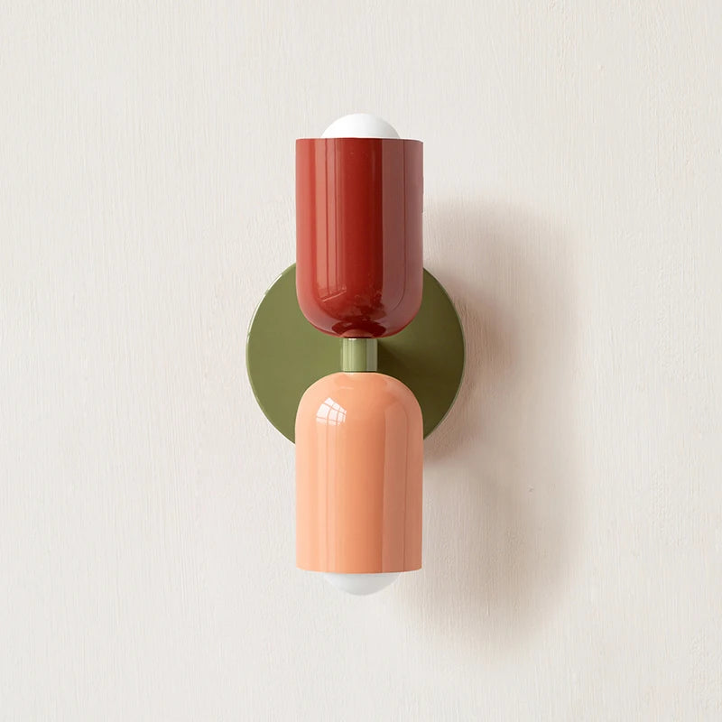 Two-Tone Macaron Dual-Bulb Wall Sconce