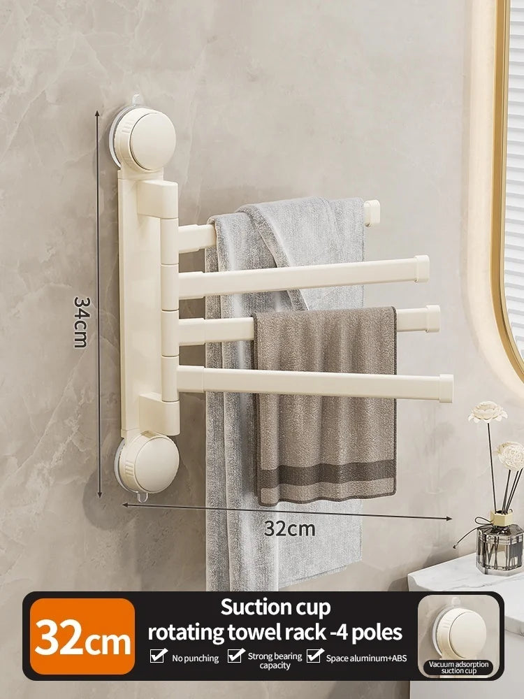 Rotating Suction-Cup Towel Rack