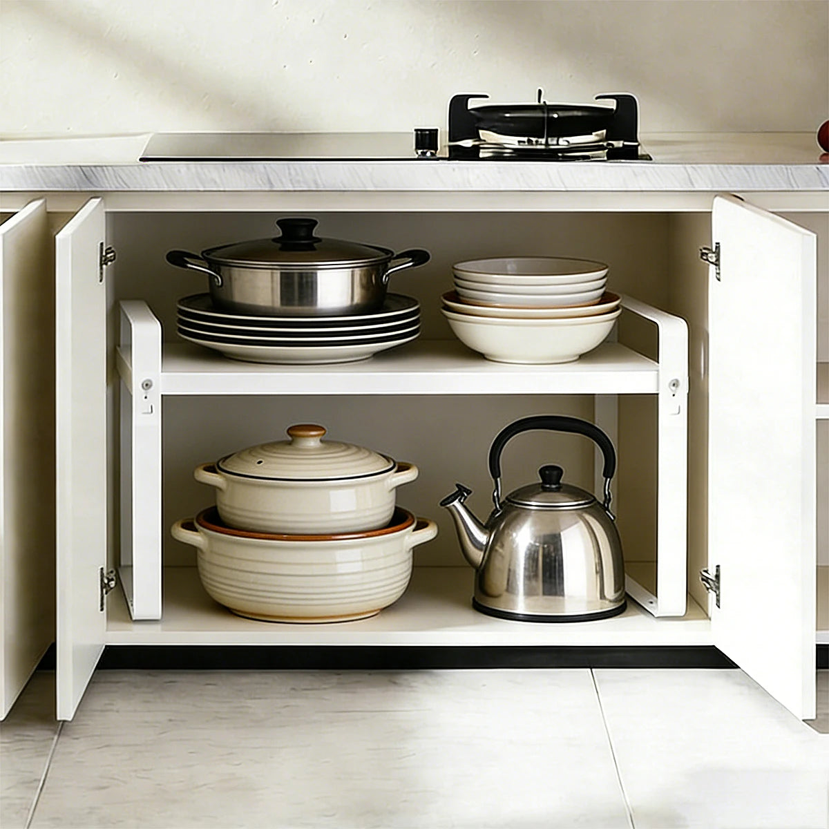 Extendable Cabinet Rack — close-up of construction and hinge mechanism