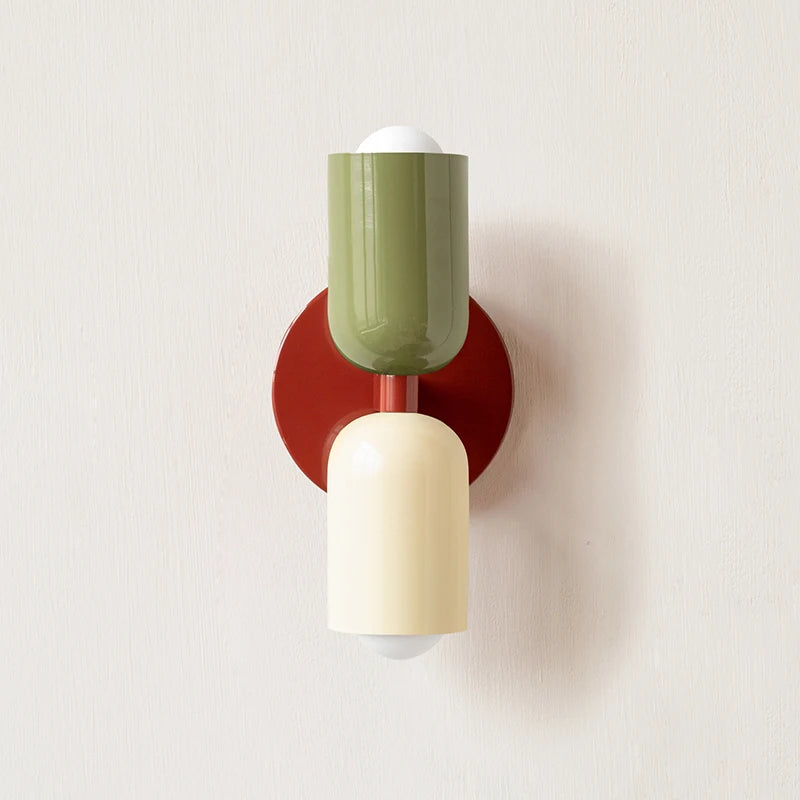 Two-Tone Macaron Dual-Bulb Wall Sconce