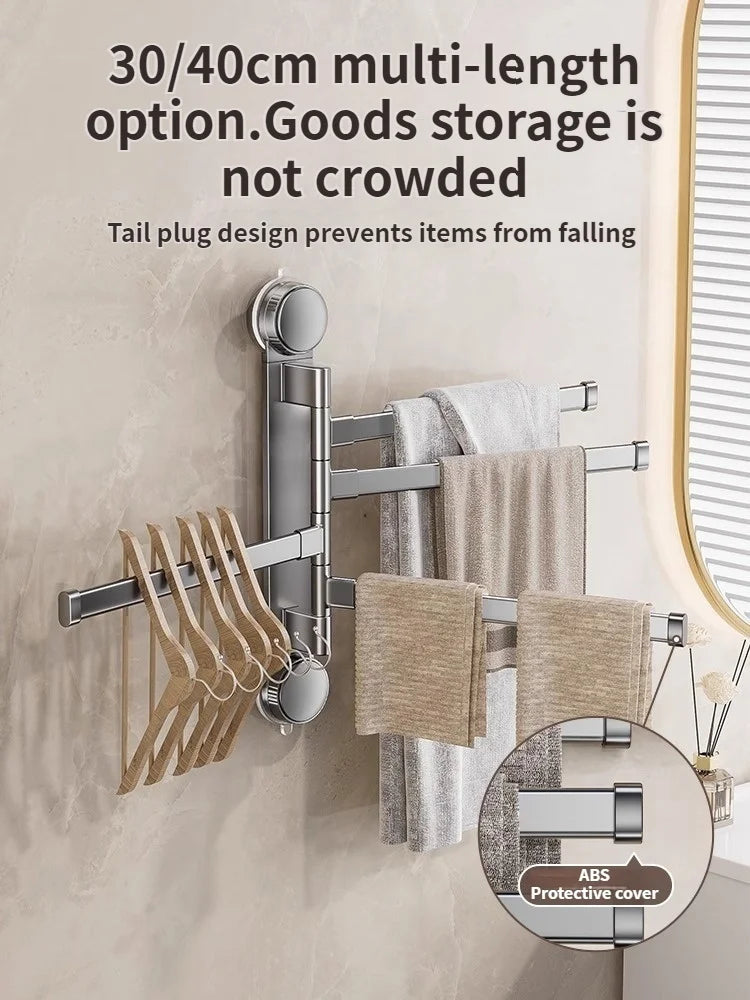 Rotating Suction-Cup Towel Rack