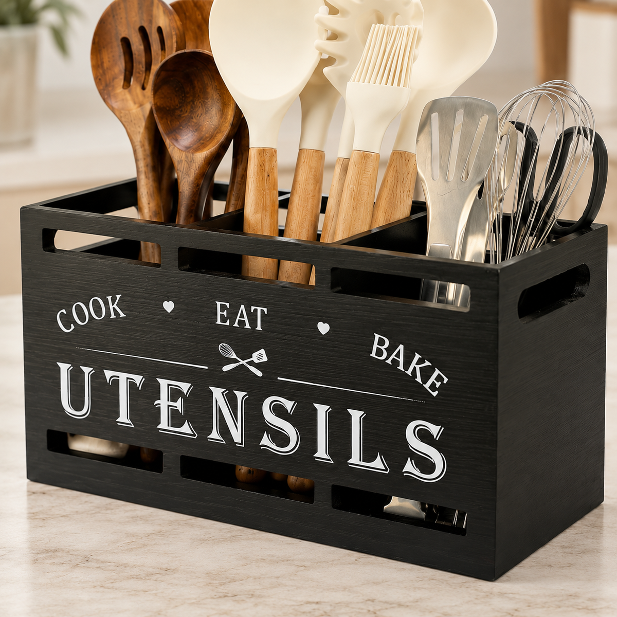 Wooden Utensil Caddy — product photo 3