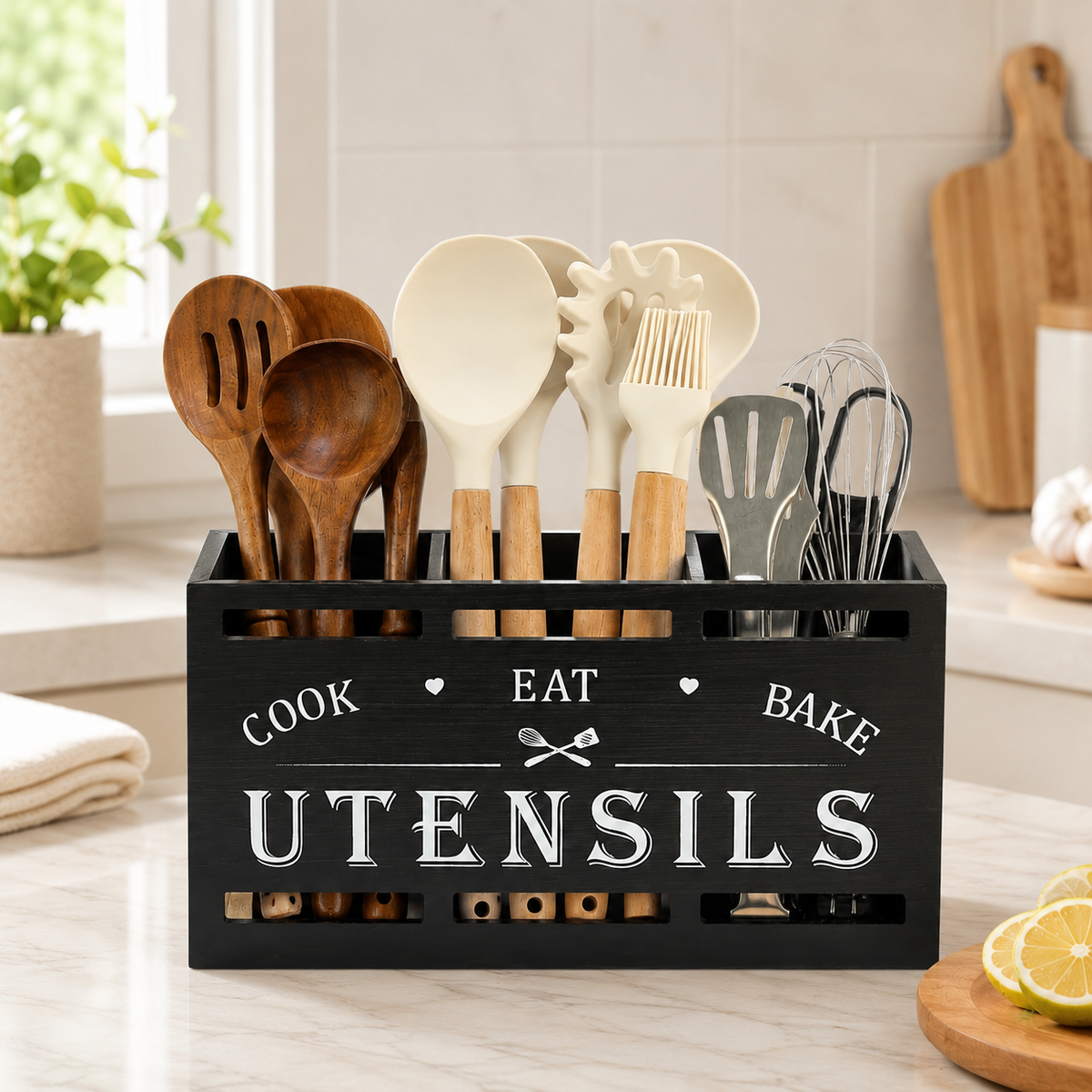 Wooden Utensil Caddy — product photo 4