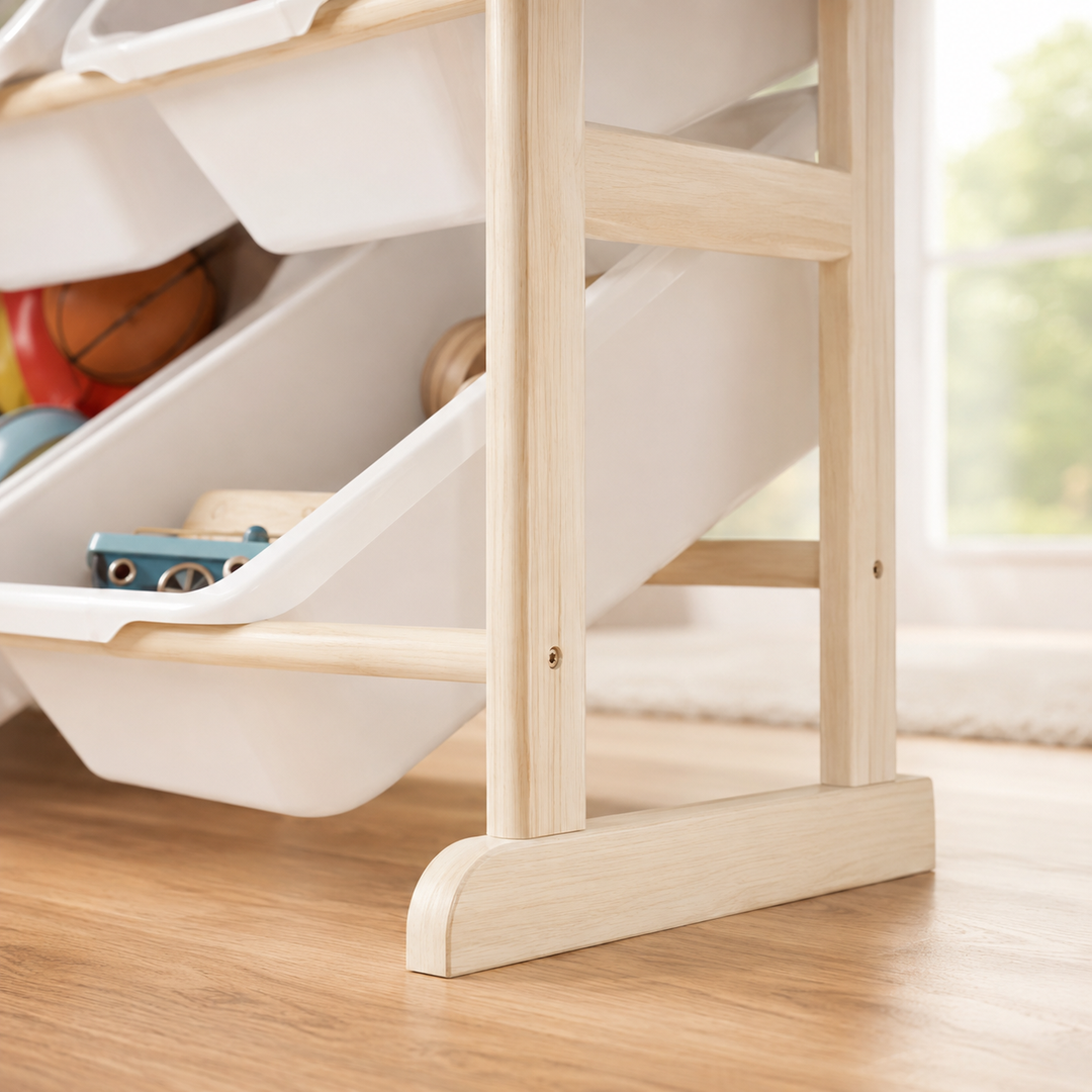 24-Bin Toy Storage Organizer with Bookshelf