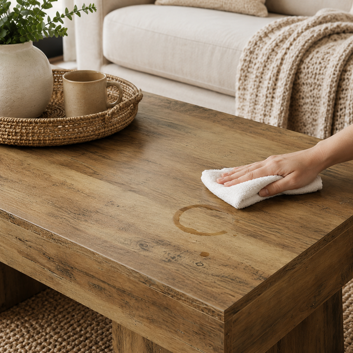 Chunky Double-Pedestal Coffee Table