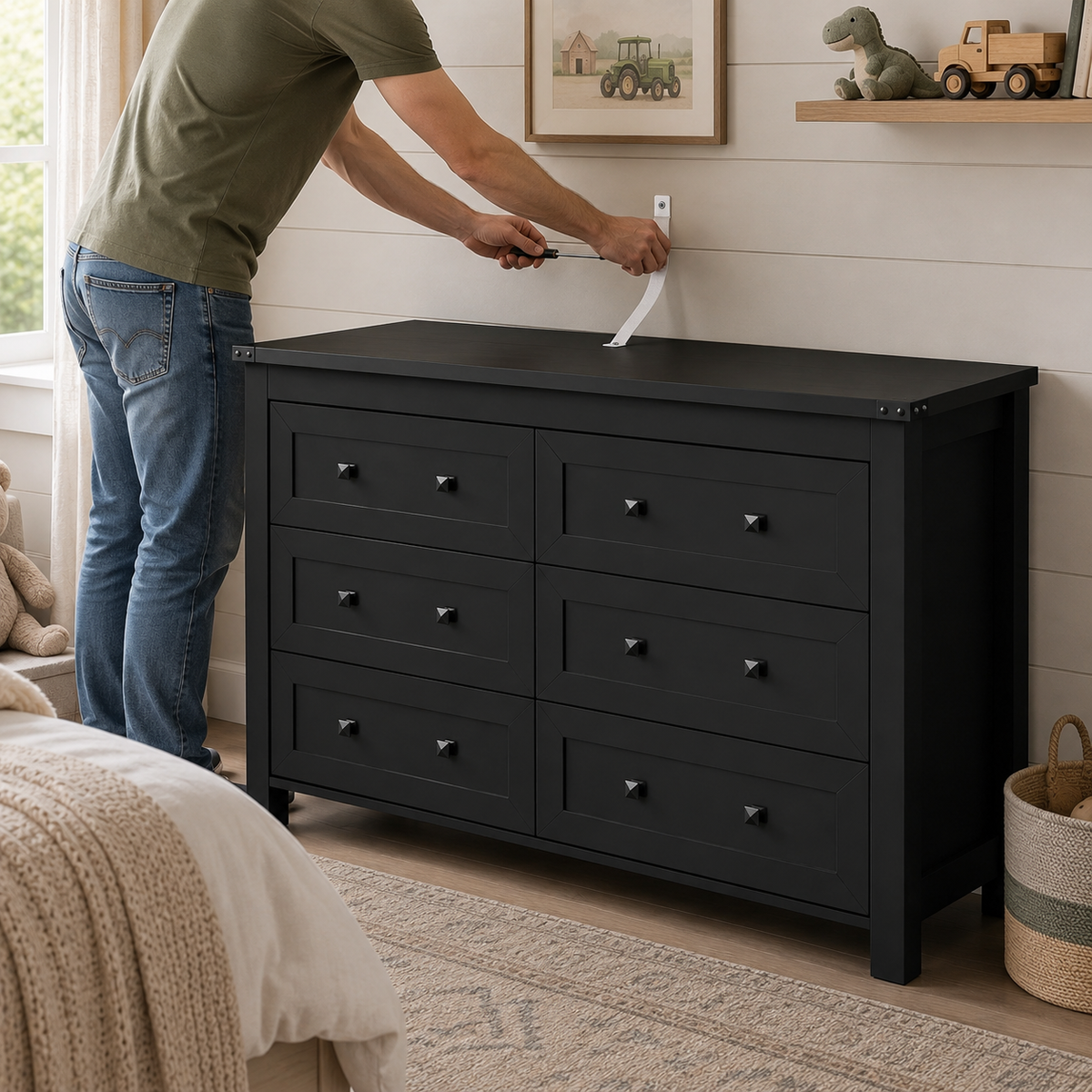 Farmhouse 6-Drawer Double Dresser