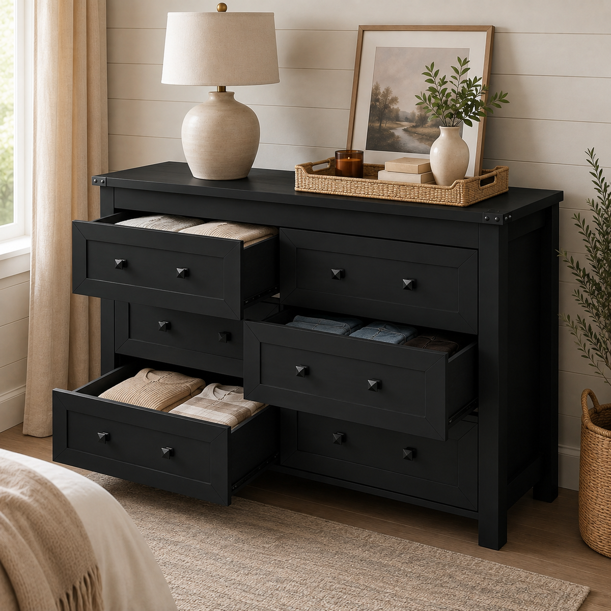 Farmhouse 6-Drawer Double Dresser
