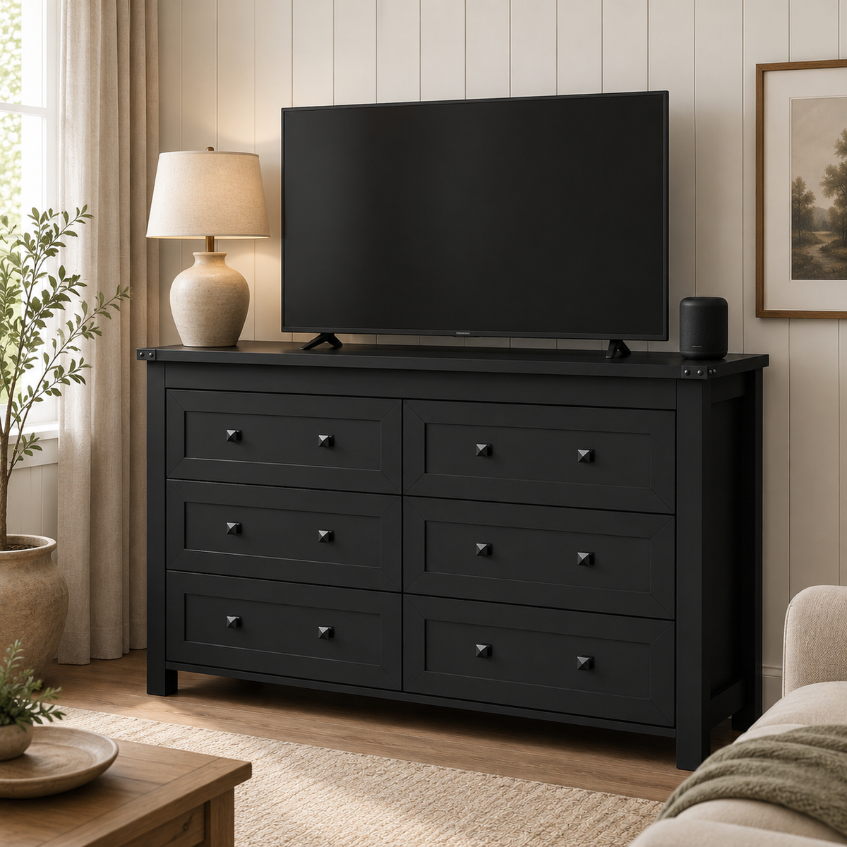 Farmhouse 6-Drawer Double Dresser