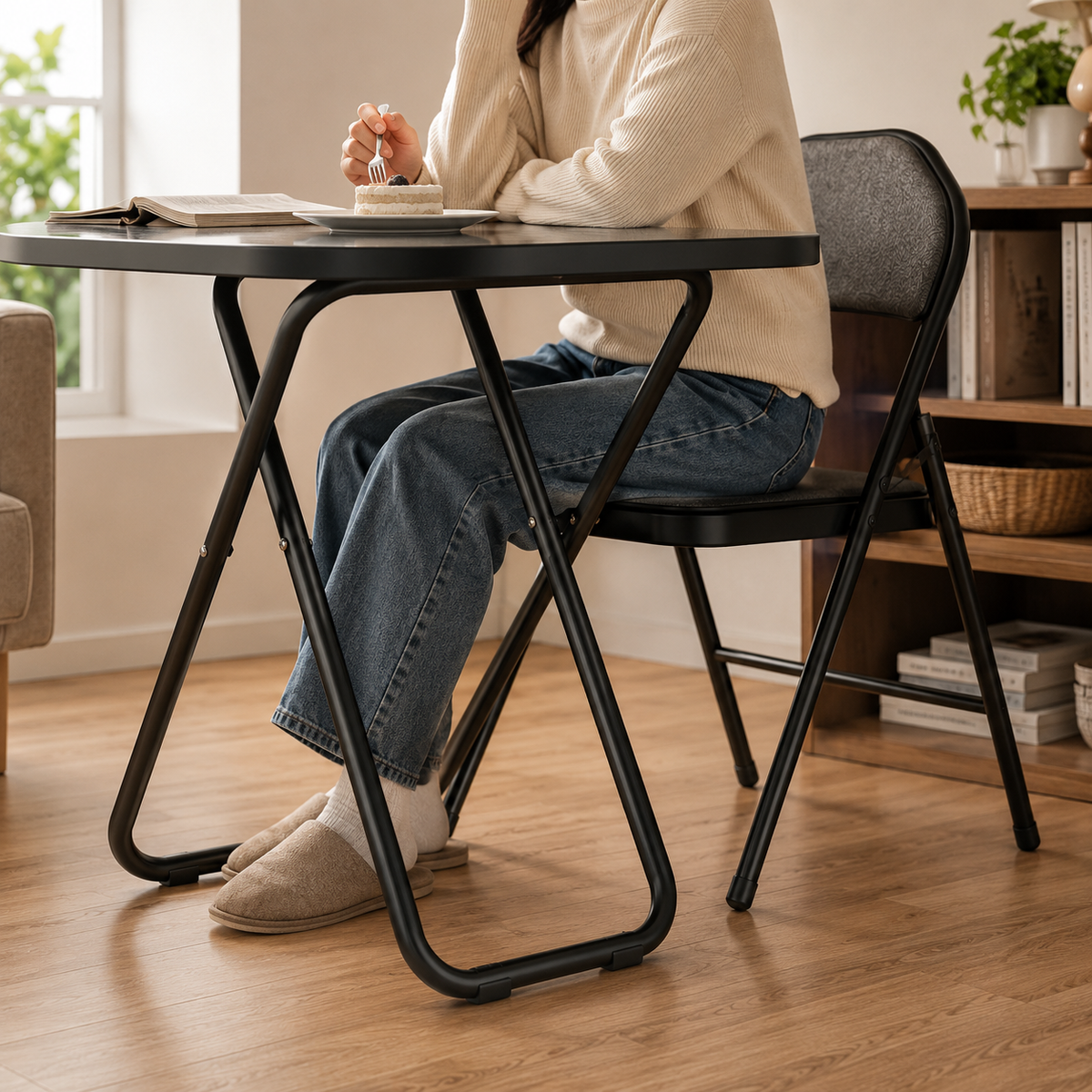 No-Assembly Folding Dining Table