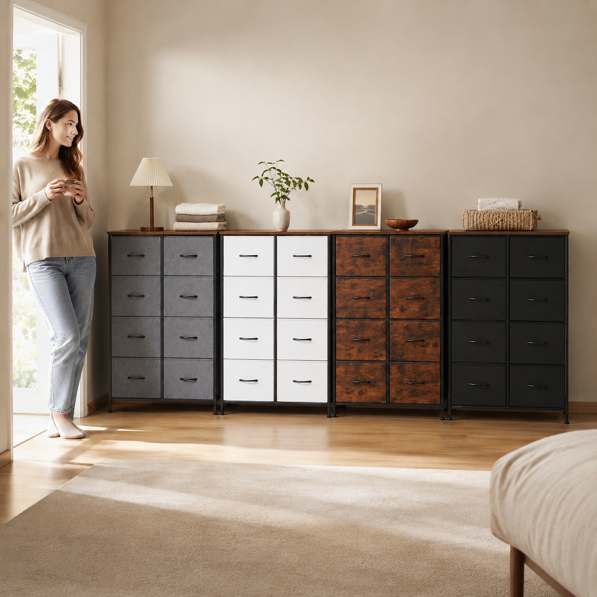 Tall 8-Drawer Fabric Storage Tower