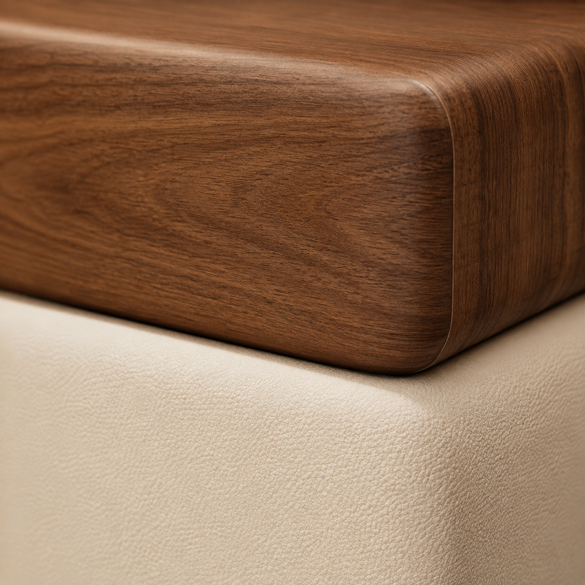 Narrow Two-Tone Walnut Nightstand