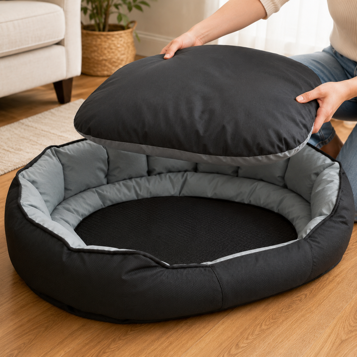 Waterproof Bolster Dog Sofa Bed