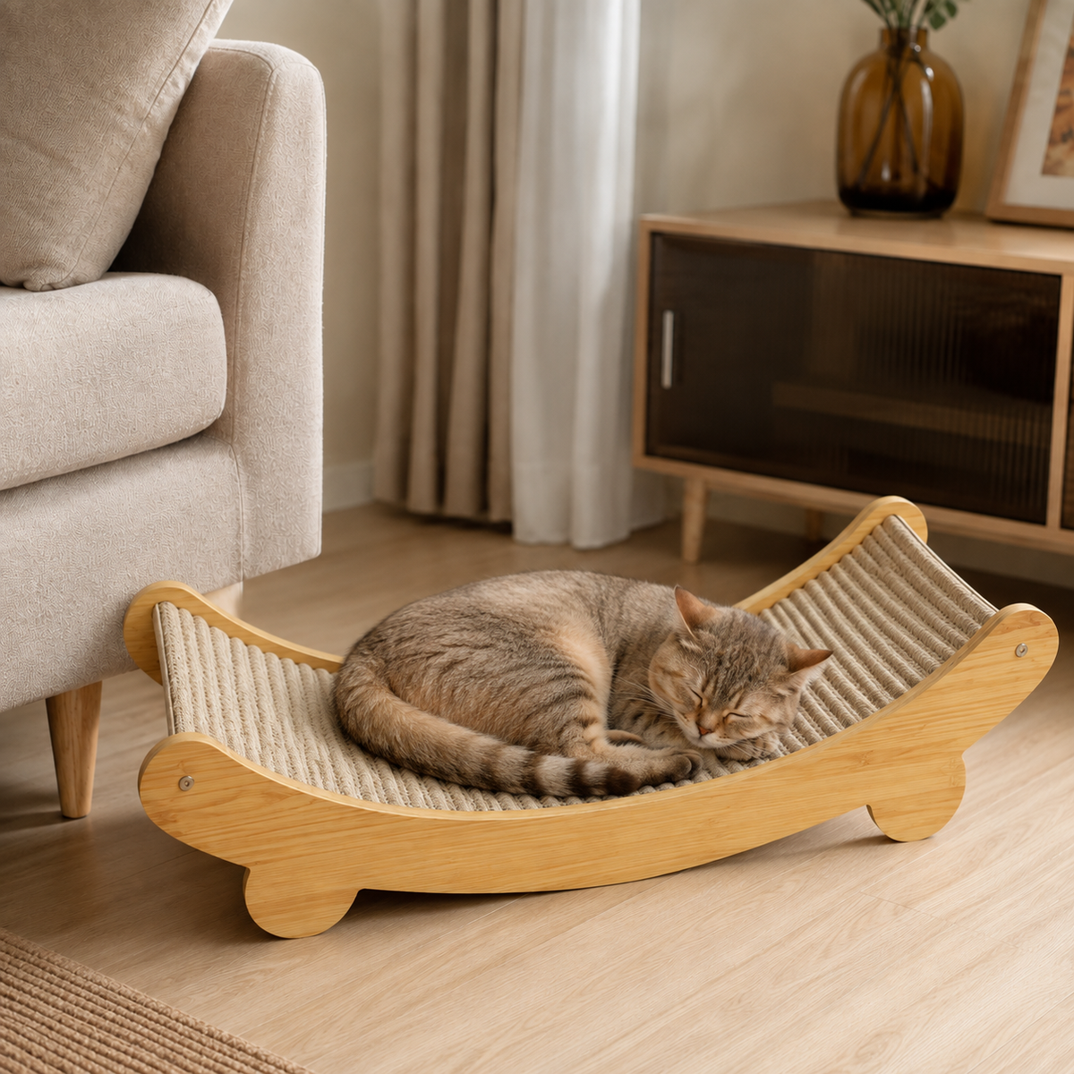 Curved Sisal Cat Scratcher Lounger