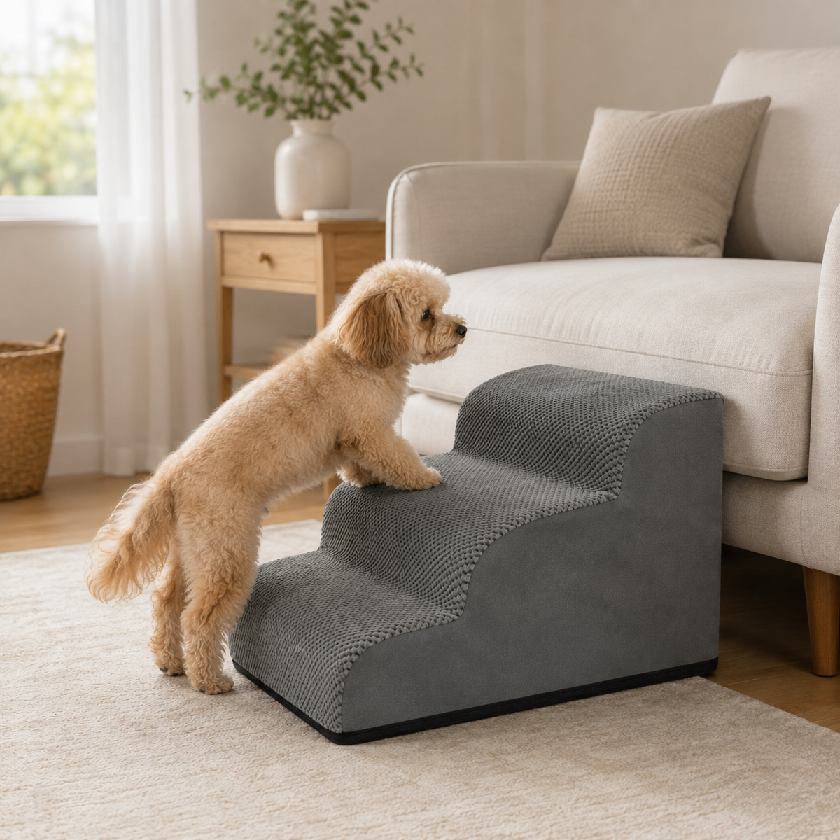 Foam Pet Stairs with Removable Cover