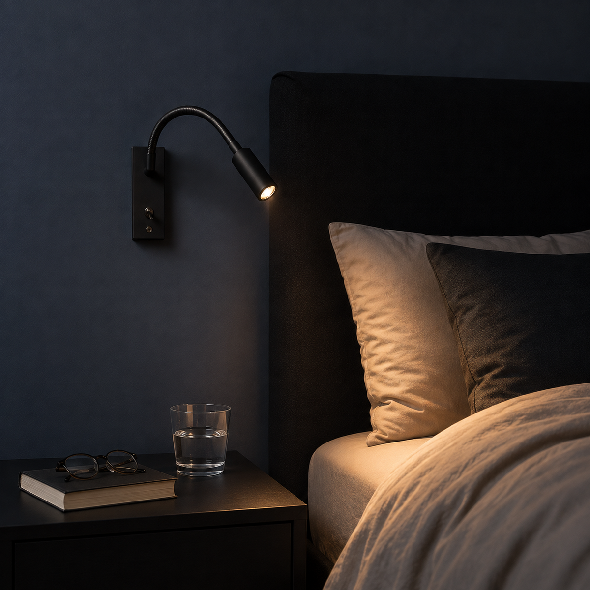 Gooseneck LED Bedside Reading Light