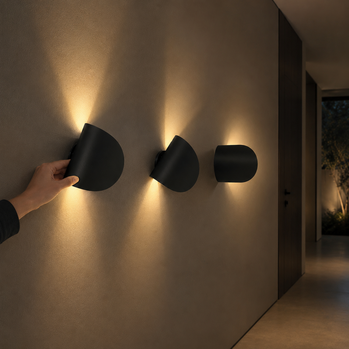 Rotating Half-Moon LED Wall Sconce