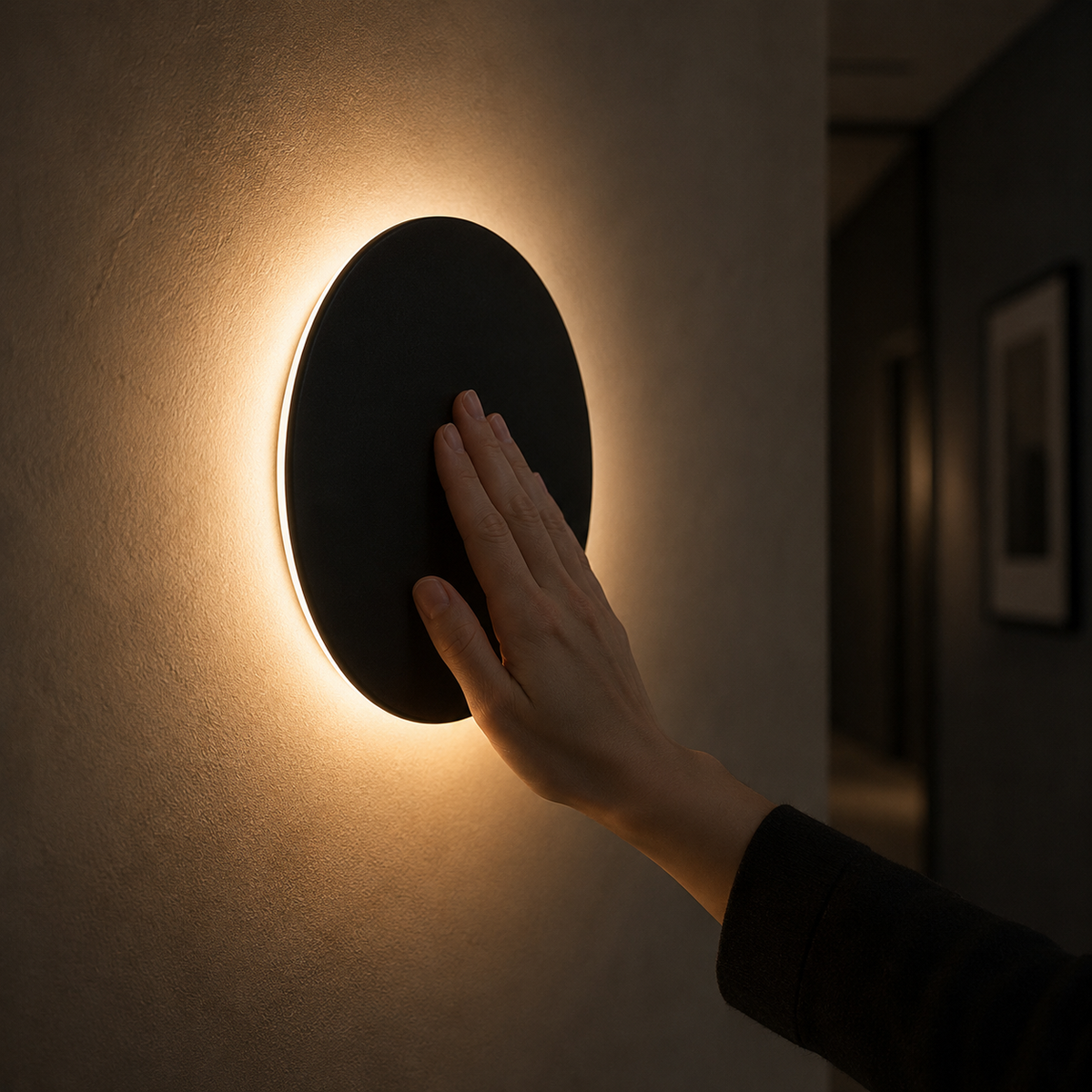 Backlit Halo Disc Touch Wall Sconce