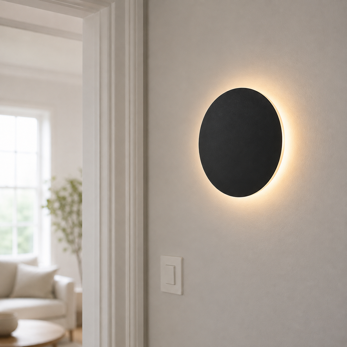 Backlit Halo Disc Touch Wall Sconce