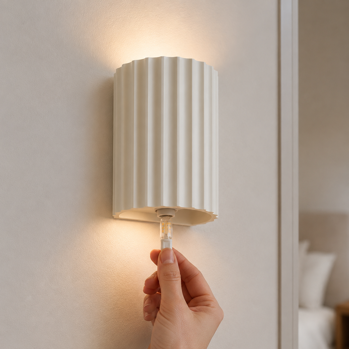 Fluted Resin Up-Down Wall Sconce
