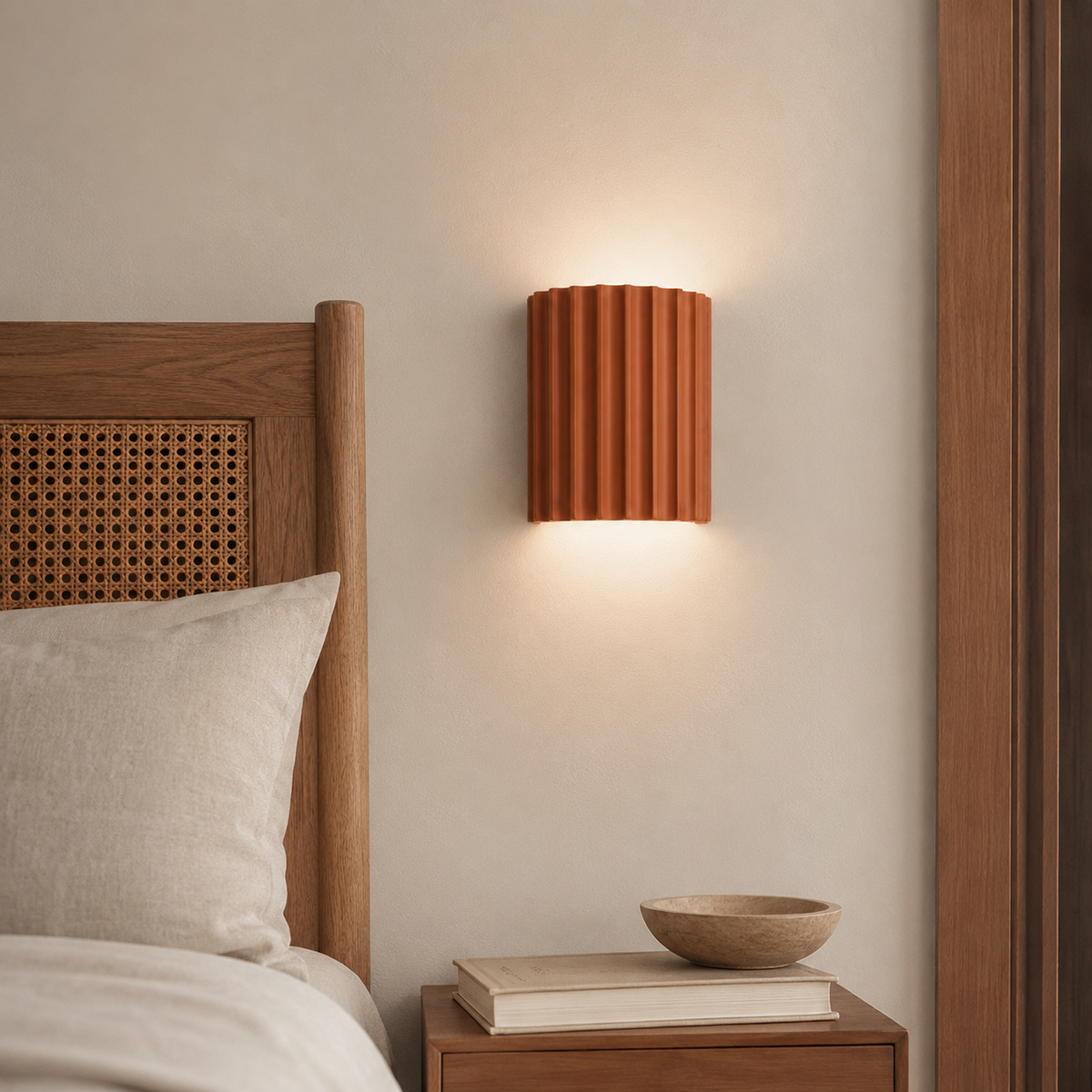Fluted Resin Up-Down Wall Sconce