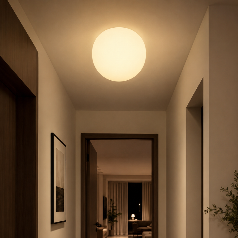 Opal Glass Globe Flush Mount Light
