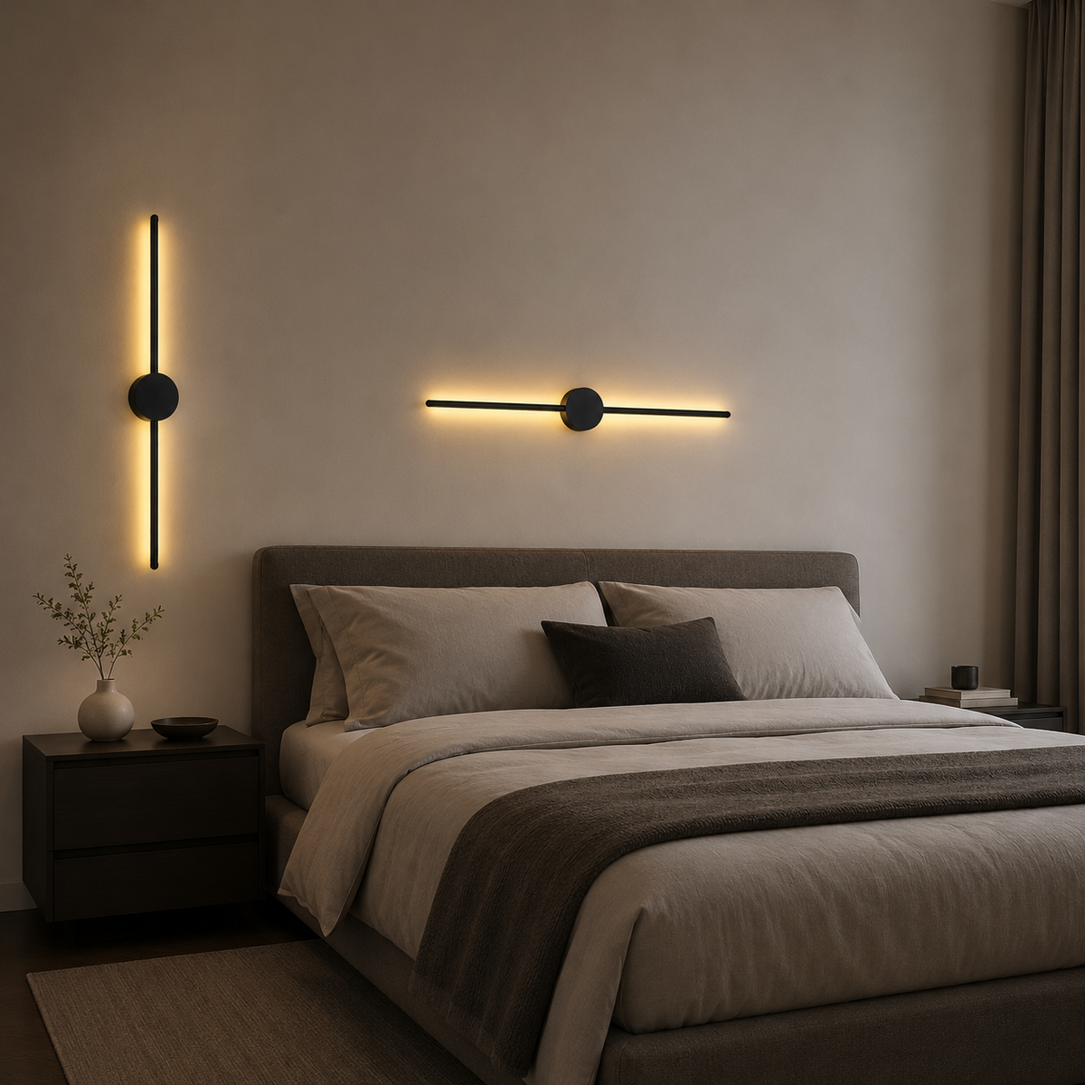 Long Black Linear LED Wall Sconce
