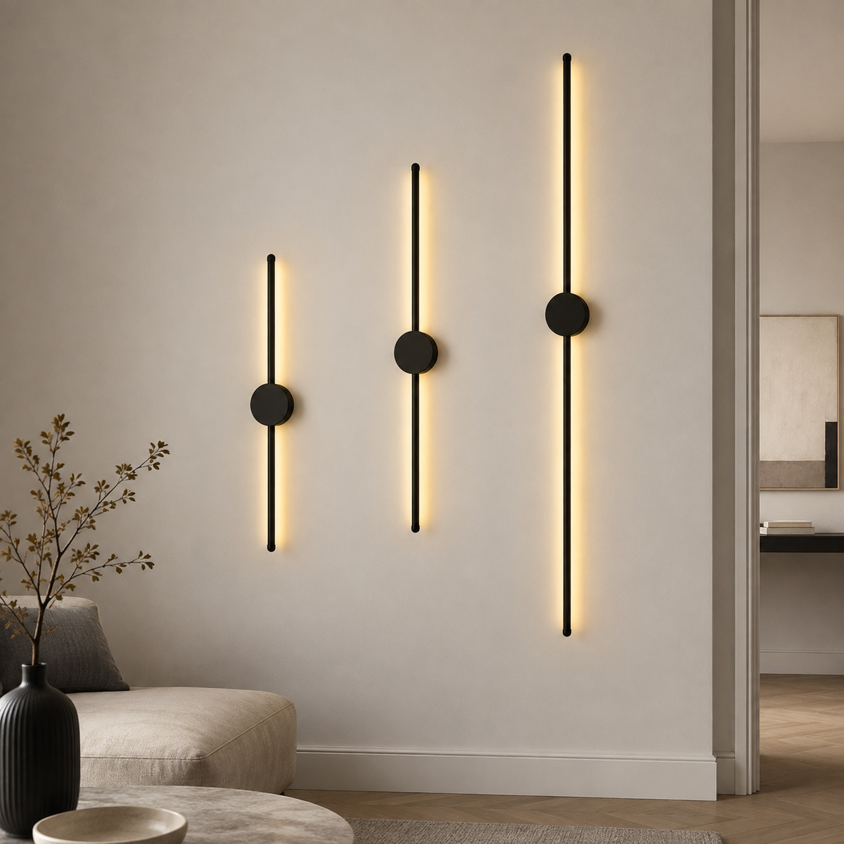 Long Black Linear LED Wall Sconce